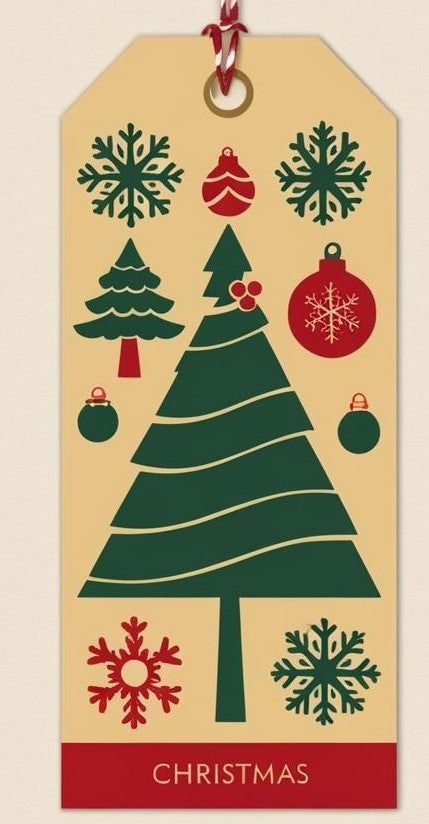 Tree and Snow Flakes Gift Tag